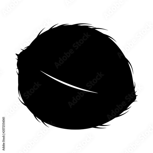Minimalistic black oval shape with subtle white line highlighting texture and depth in abstract design for visual art or modern