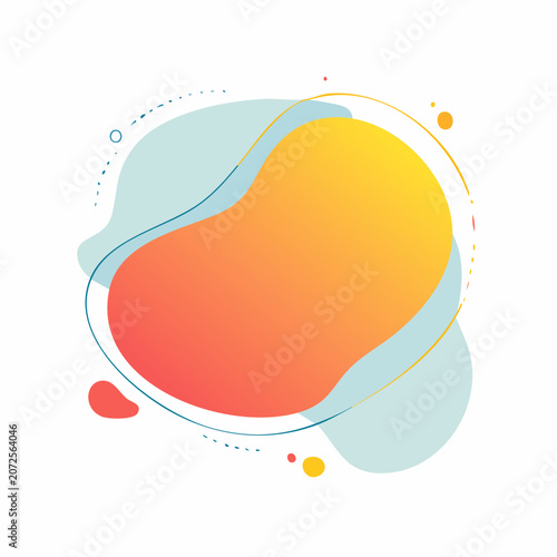Abstract fluid shape with gradient and modern design elements
