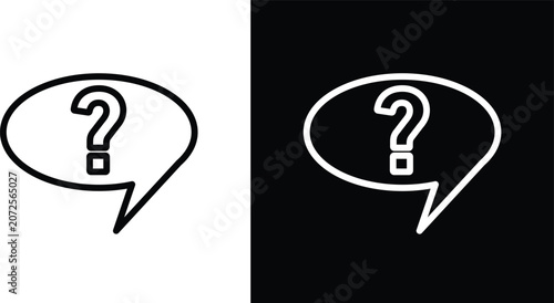 Foto Comment question icons in black and white colors