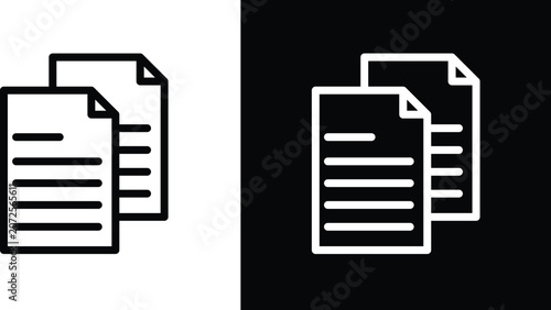 Cuadro en lienzo Duplicate icons in black and white colors