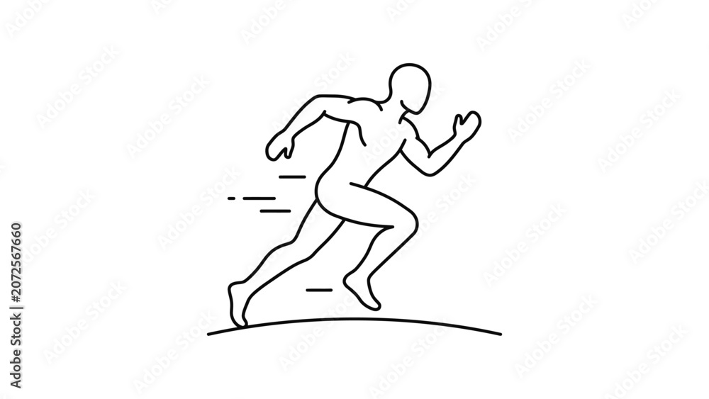 Fototapeta premium a man running with motion lines.