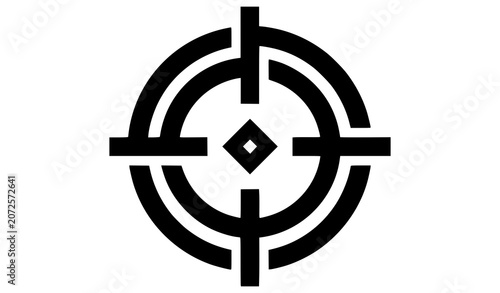 Foto Black and white target symbol with concentric circles