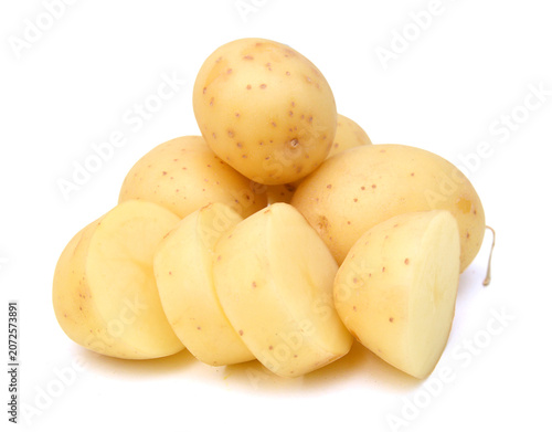 New potato isolated on white background close up