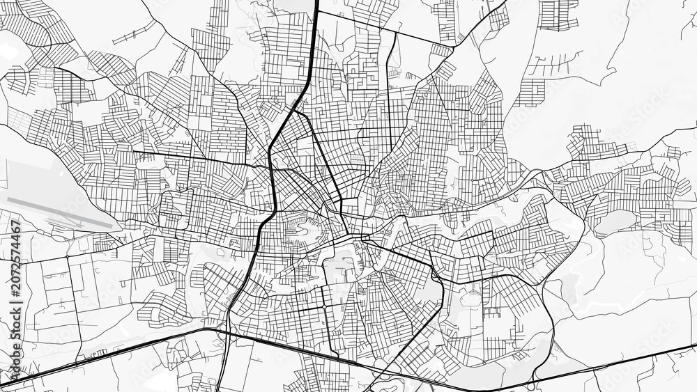 Obraz premium Caruaru City Map. Minimalist black and white line art poster for printing, wallpaper, wall art, and map resources for home and office decor
