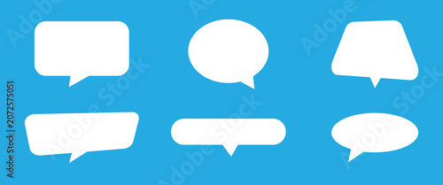 Set of speech bubbles. Speak bubble text, cartoon chatting box, message box. Blank empty vector white speech bubbles. Cartoon balloon word design. eps10.

