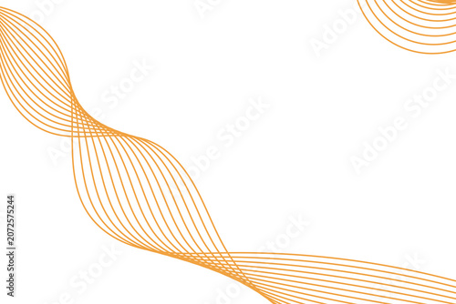 Abstract Orange Curved Lines on White Background, Geometric Wave Ribbon Swirl Vector Banner Design