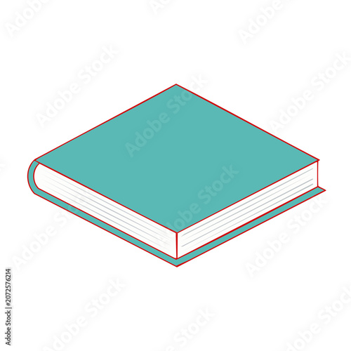 Isometric illustration of a closed teal book