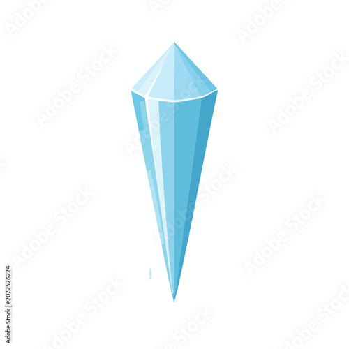 Light Blue Crystal Gemstone Vector Icon