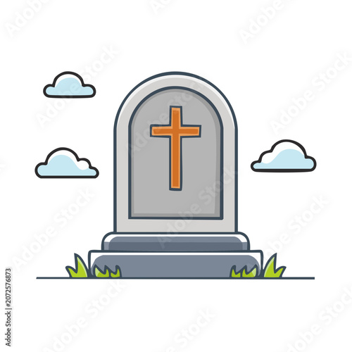 Blue cross icon on arched door vector