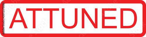 Tableau sur toile Red attuned text on white background with border
