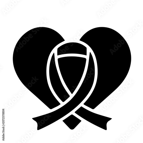 Bild auf Leinwand Awareness ribbon heart