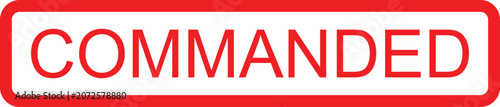 Konstfotografi Red commanded text on white background with border