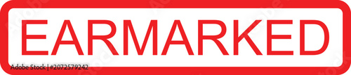 Foto Red earmarked text on white background with border