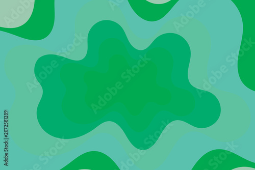 Abstract Green Retro Groovy Wavy Background, Psychadelic Liquid Fluid Wave Layer Seamless Pattern