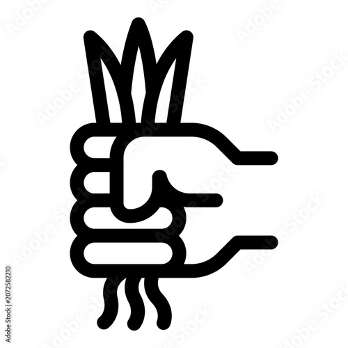 Removing weeds icon. Vector line icon