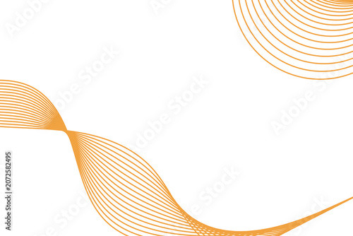 Abstract Orange Curved Wave Background, Corporate Linear Circle Guilloche Pattern on White Geometric
