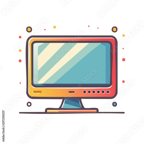 Flat vector illustration of a computer monitor
