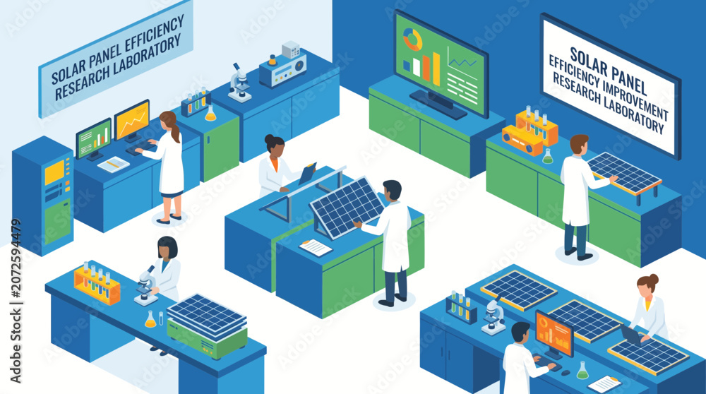 Fototapeta premium Solar Panel Efficiency Improvement Research Laboratory