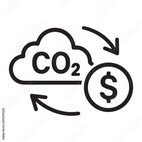 Carbon trading green business icon