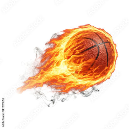 Fiery explosion with bright orange flames isolated on transparent background