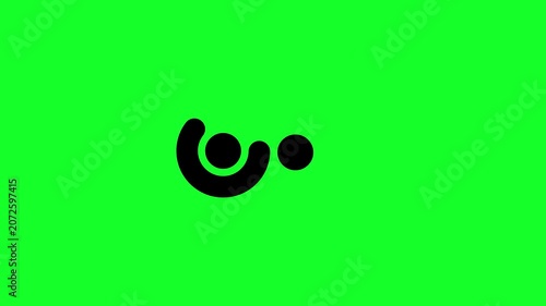 Abstract Loading Spinner on Green background.4k video