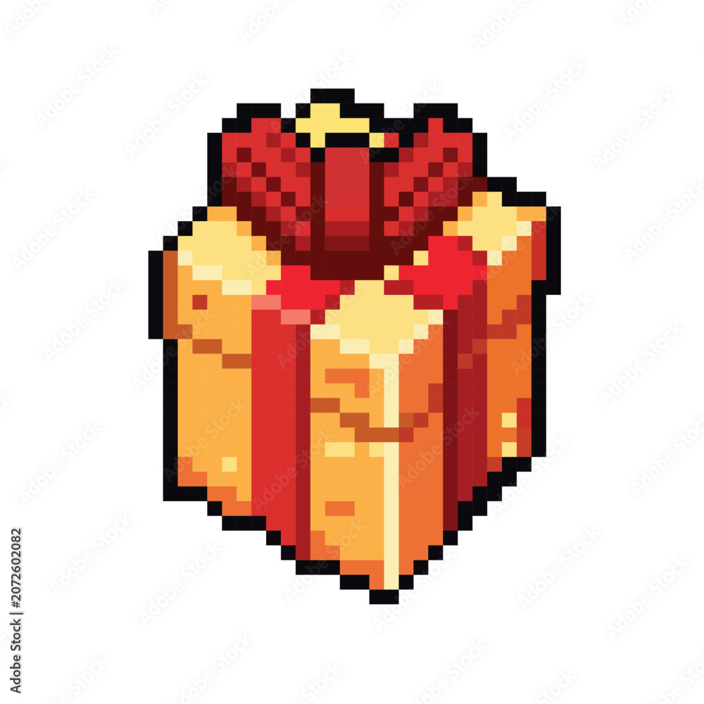 Fototapeta premium pixel art gift box design vector illustration