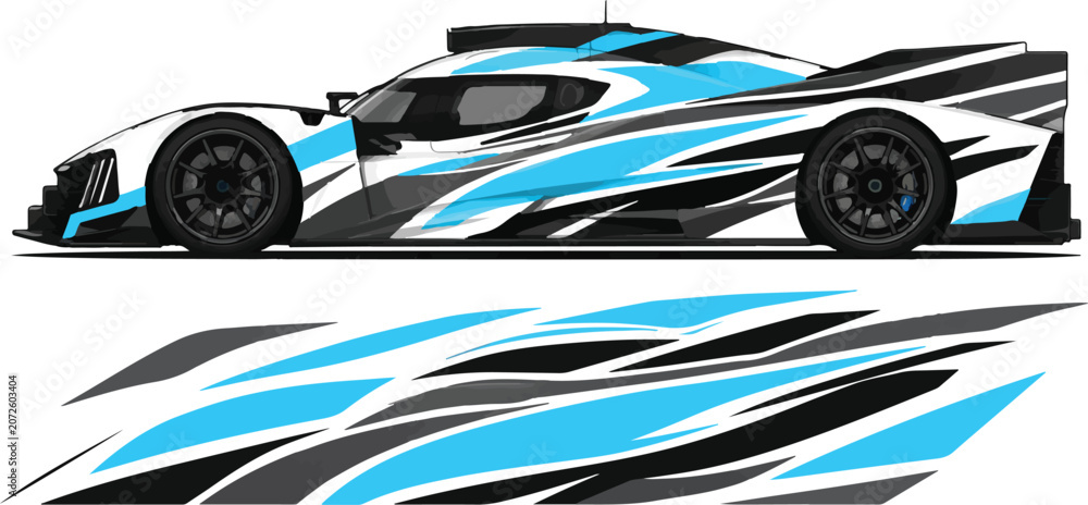 Naklejka premium Sports Car Racing Vehicle Design 5.
