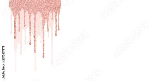 Rose gold glitter drips for beauty brand banner layout