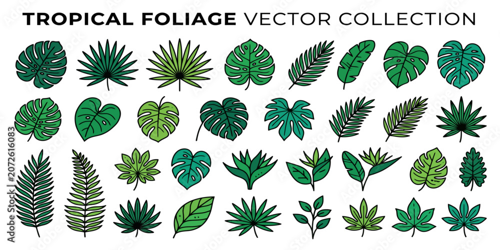 Naklejka premium Tropical Foliage Collection