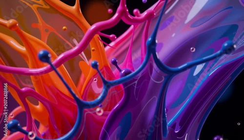 Colorful Paint Splash Explosion Abstract Liquid Art Background