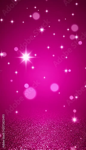 Pink Glitter Background with Stars Festive and Elegant Design