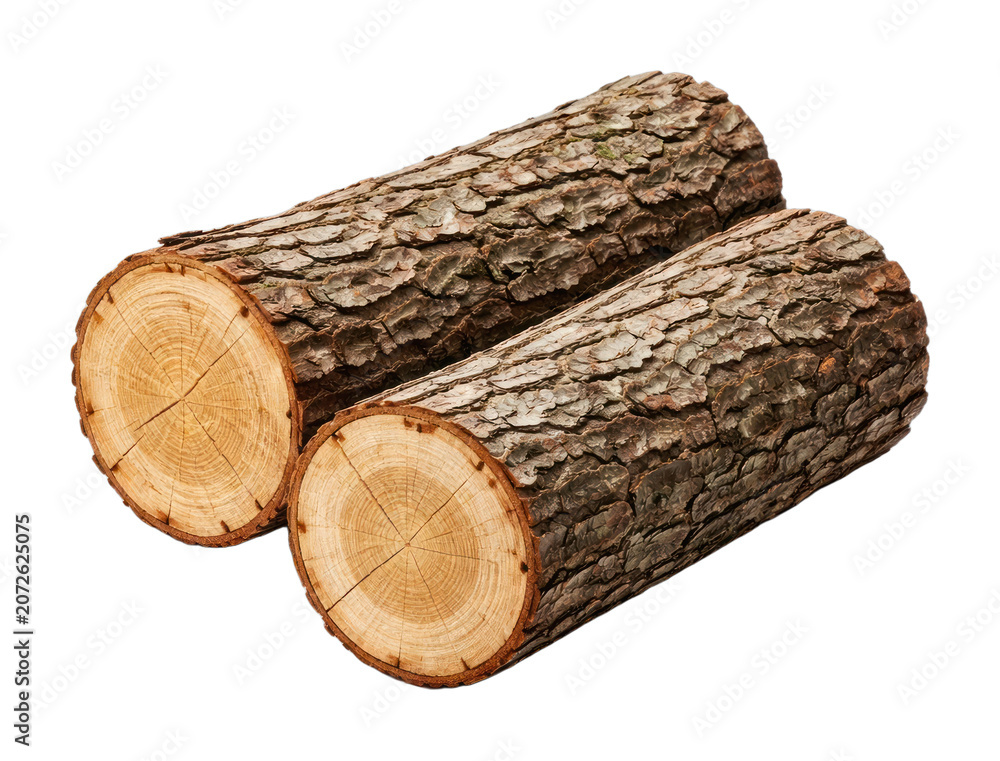 Obraz premium PNG Natural wooden logs isolated
