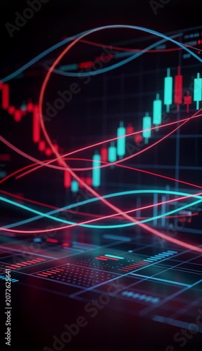 Stock Market Analysis Financial Chart Showing Price Trends