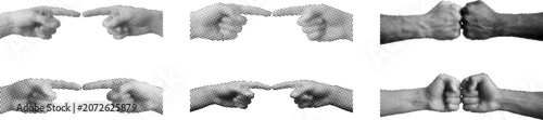 Fotografie Set of various hands pointing and gesturing in different directions and position