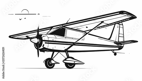 Bild auf Leinwand Small Single Engine Airplane Vehicle.