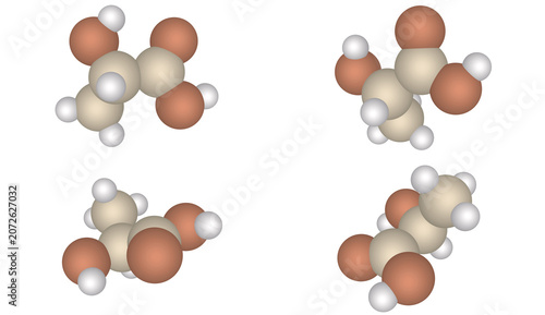 Canvastavla 3D Render Lactic Acid Chemical Structure C3H6O3 Molecule Models Scientific Visua