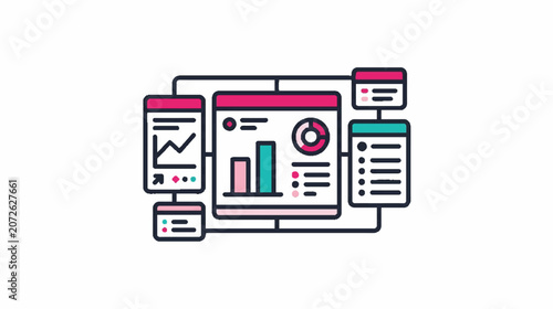 Website Interface Dashboard Halftone Graphic