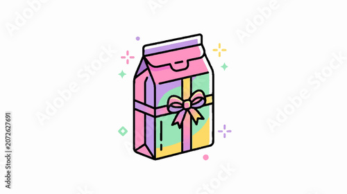 Isometric Drink Carton Packaging Halftone Design
