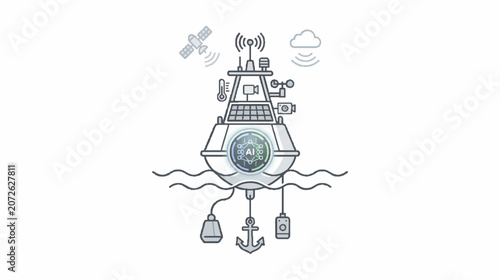 Airplane and Figure with Cloud in Halftone Dotted Pattern