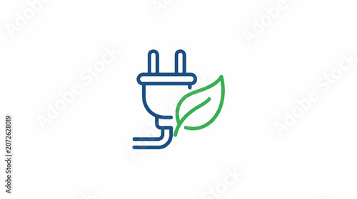 Green Energy Recycling and Electrical Plug Dotted Background