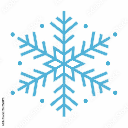 Blue snowflake icon on white background