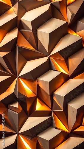Geometric pattern of 3D golden shapes