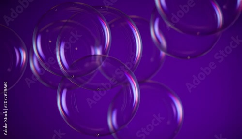 Abstract Purple Background with Floating Bubbles Modern Design