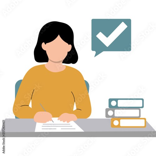 Handrawn Office Administration Illustration