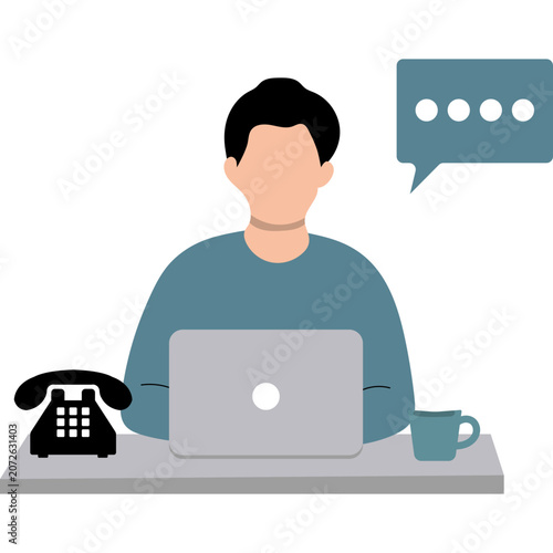 Handrawn Office Administration Illustration