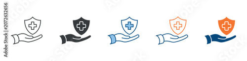 Photos Health Insurance Icon Set Multiple Style Collection