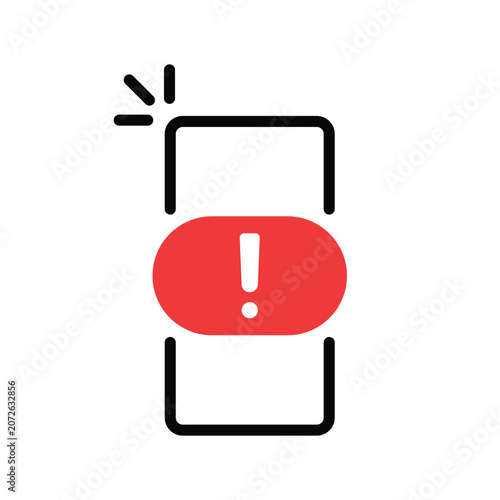 emergency call or alert icon with simple phone. flat outline trend modern access logotype graphic web design element. concept of smart cellphone symbol like get announcement or bad information