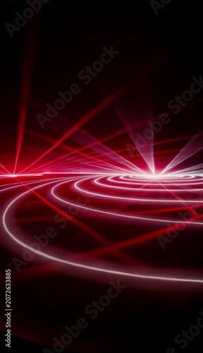 Abstract Laser Light Tunnel Background Futuristic Technology Concept