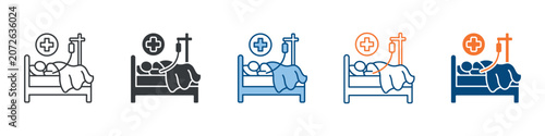Hospitalization Icon Set Multiple Style Collection