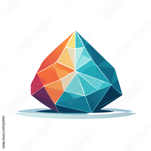 Low poly geometric gemstone vector illustration
